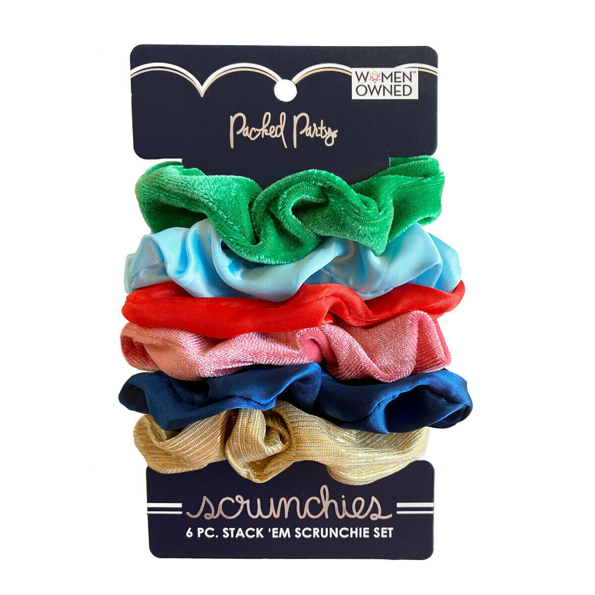 Women Owned Packed Party 6 Piece Scrunchie Set Stack'em