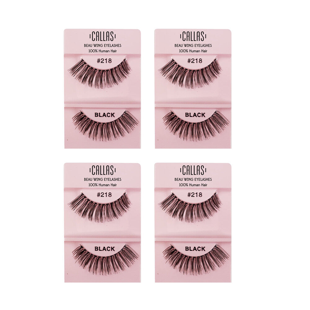 False Eyelashes 100% Human Hair Thick Full Look 4 Sets