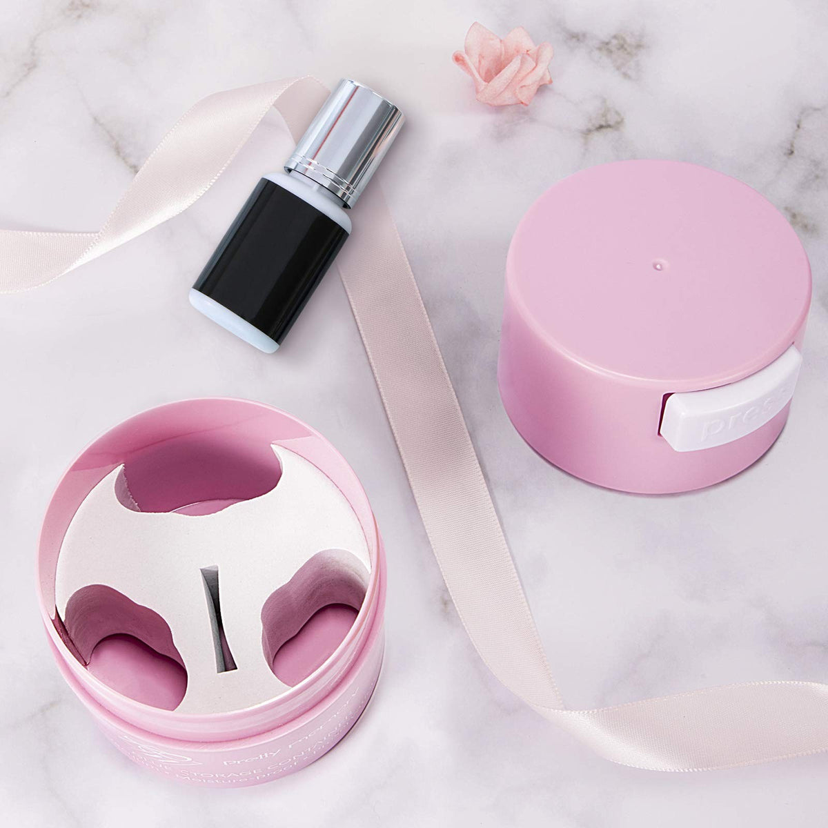 Eyelash Extension Glue Storage Container Airtight Lash Adhesive Jar Pink