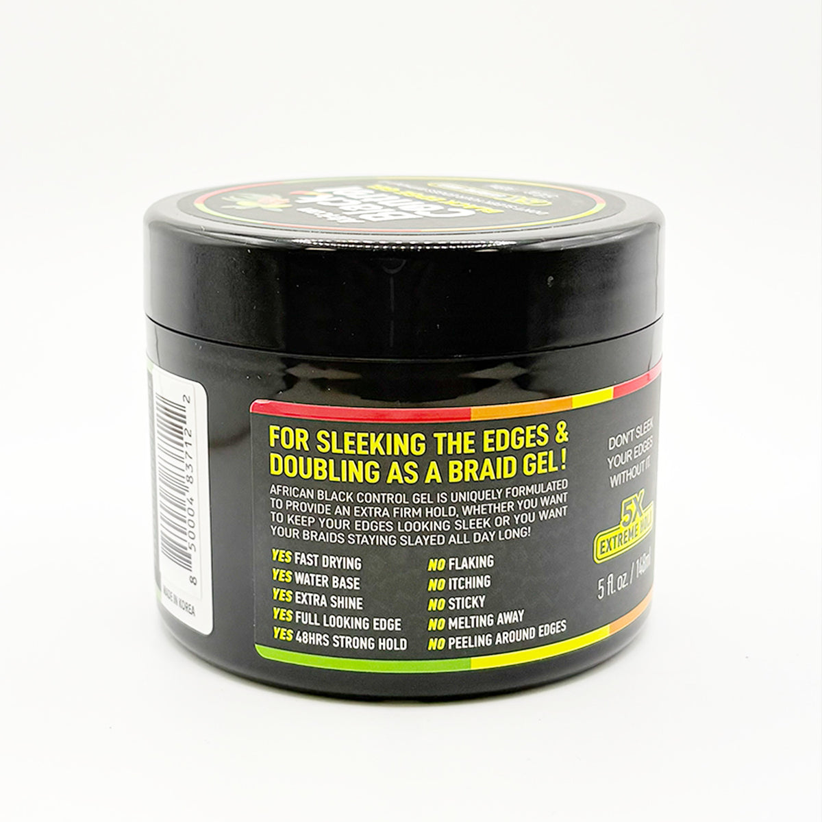 Extreme Hold Black Edge Gel for Sleek Edges & Braids - 5oz