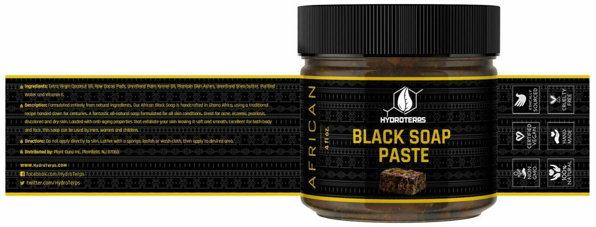 African Black Soap Paste 4 oz Natural Organic Face & Body Wash