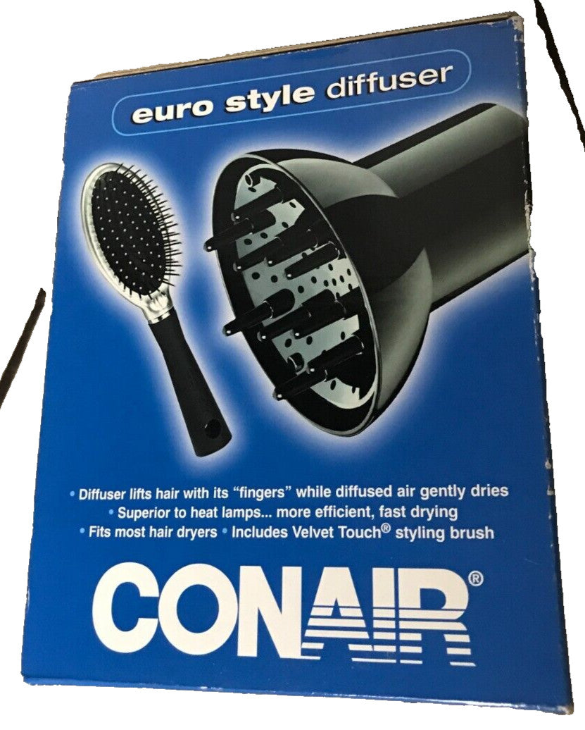 Conair Euro Style Diffuser DF09RT Velvet Touch Styling Brush - New