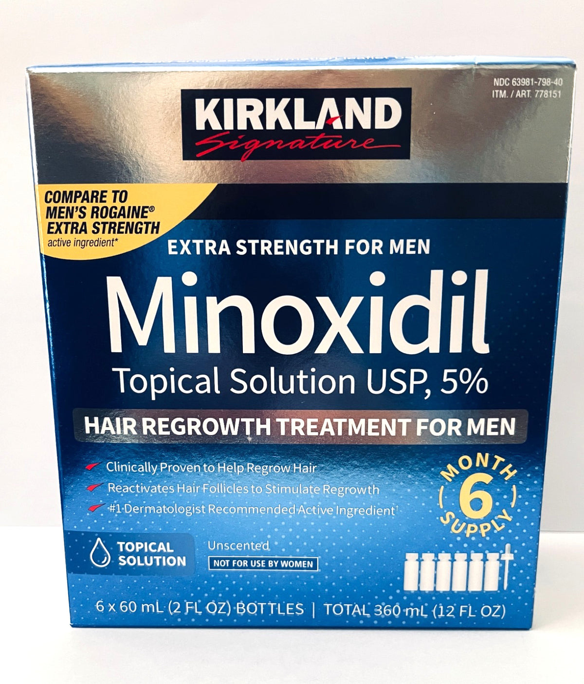 Minoxidil 5% Extra Strength Men's Hair Regrowth Solution