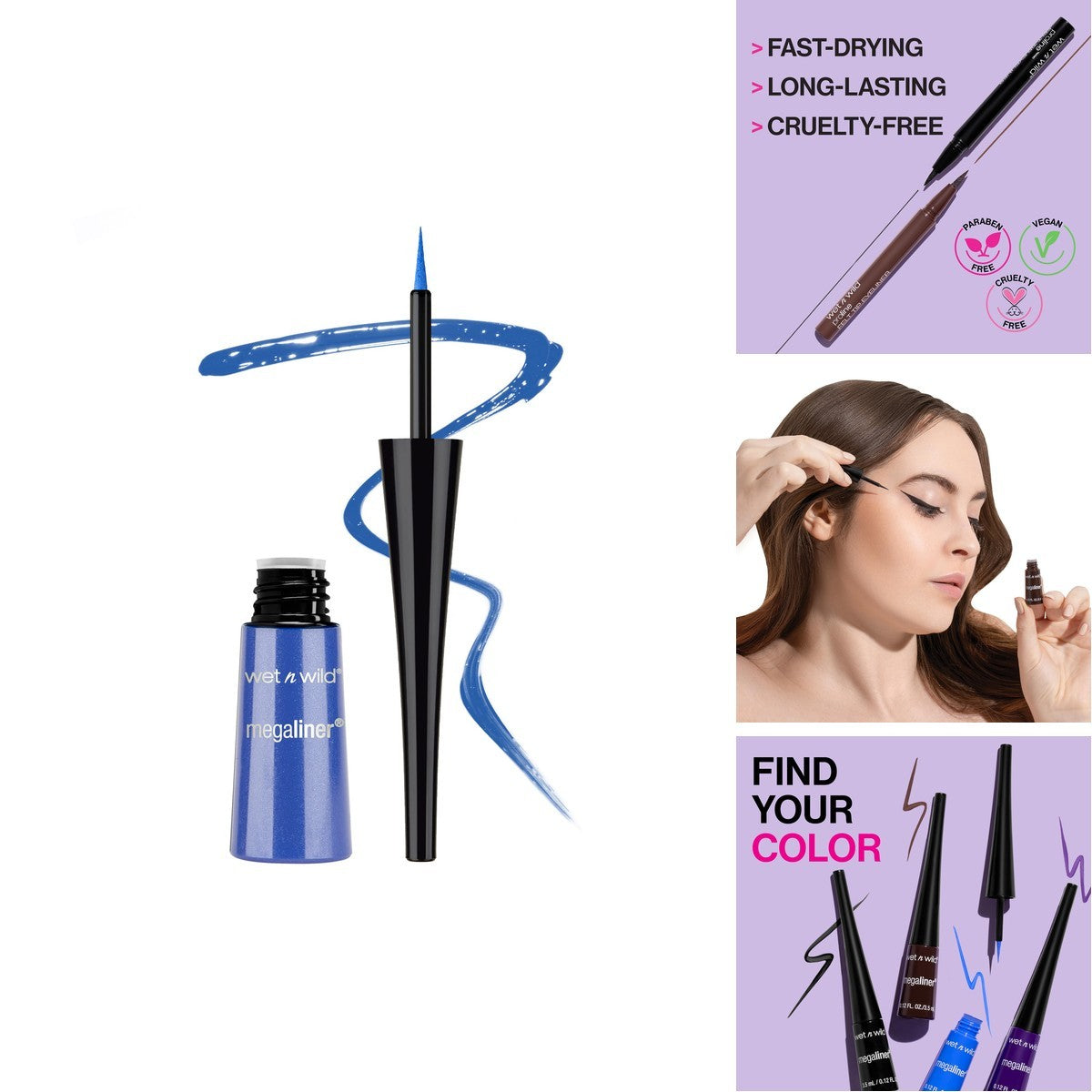 Liquid Eyeliner with Bold Blue Color for Dramatic Eyes