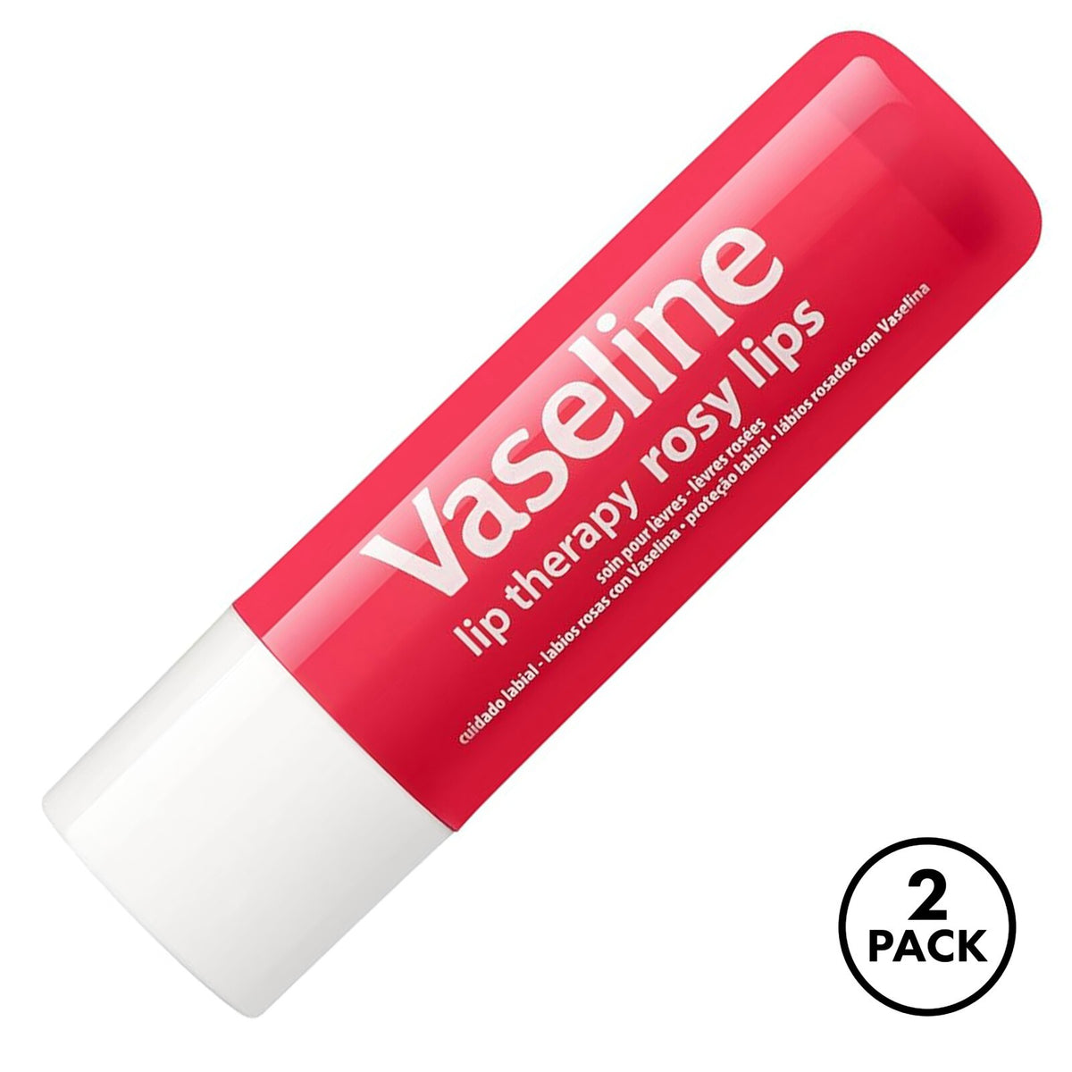 2 Pack Rosy Lip Balm with Petroleum Jelly - Moisturizing Pink Tinted Lip Therapy