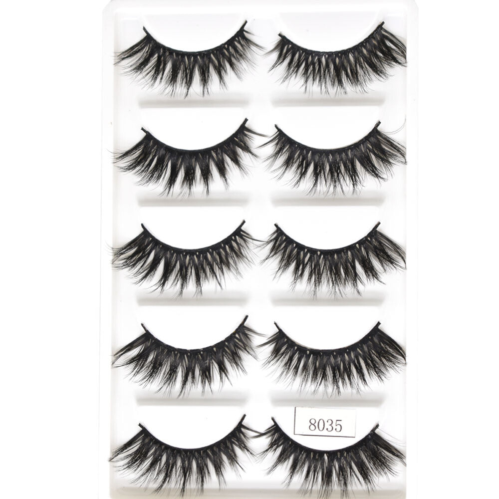 False Eyelashes 3D Mink Style Full Strip Lashes Natural Glam Reusable