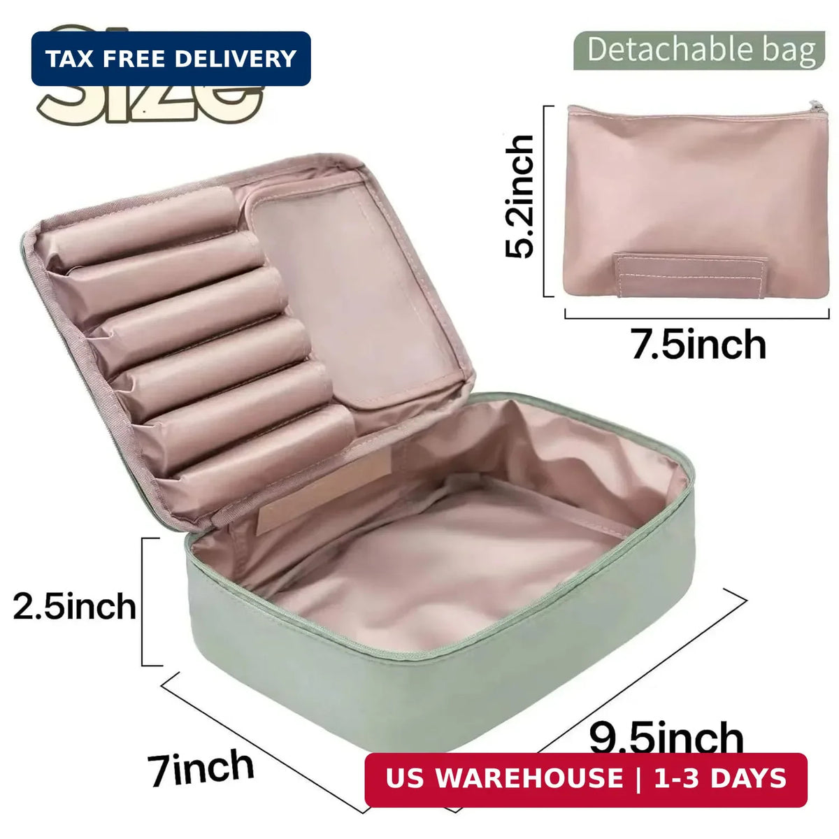 Travel Makeup Bag Set — Large Cosmetic & Toiletry Organizer with 3 Compartments