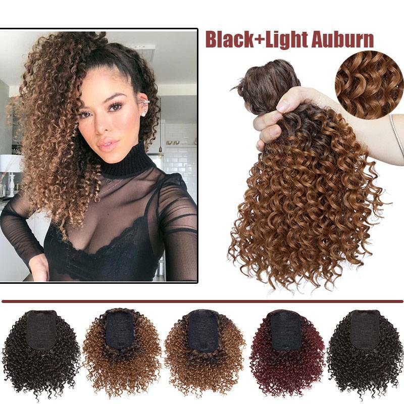 Kinky Curly Ponytail Clip-In Hair Extension with Drawstring - Natural & Voluminous