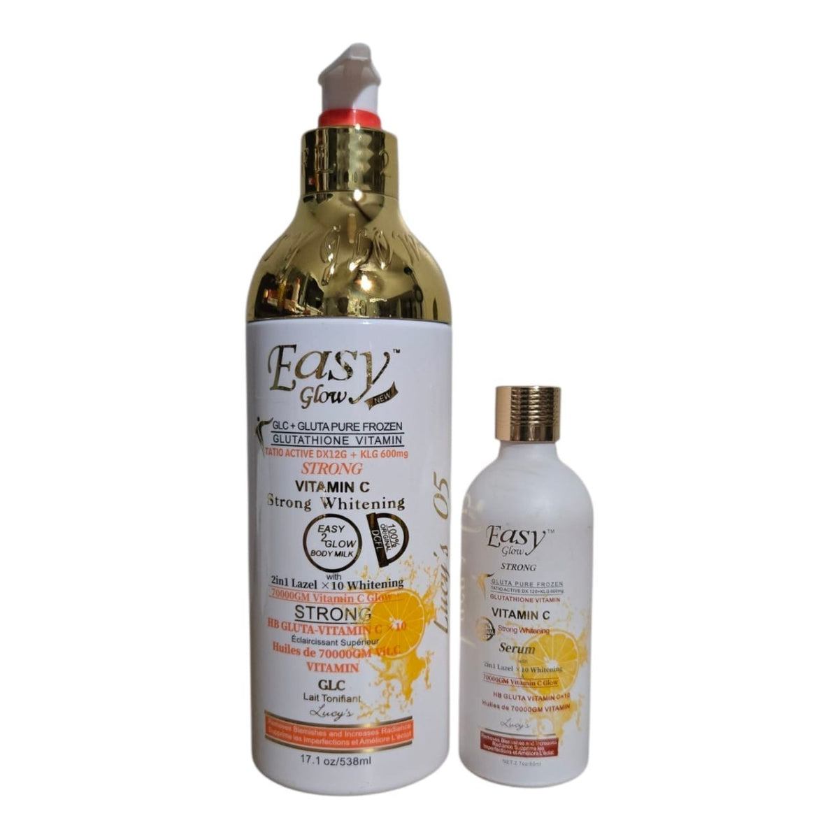 Glow Brightening Body Milk and Serum Set - Vitamin C & Glutathione, 550ml