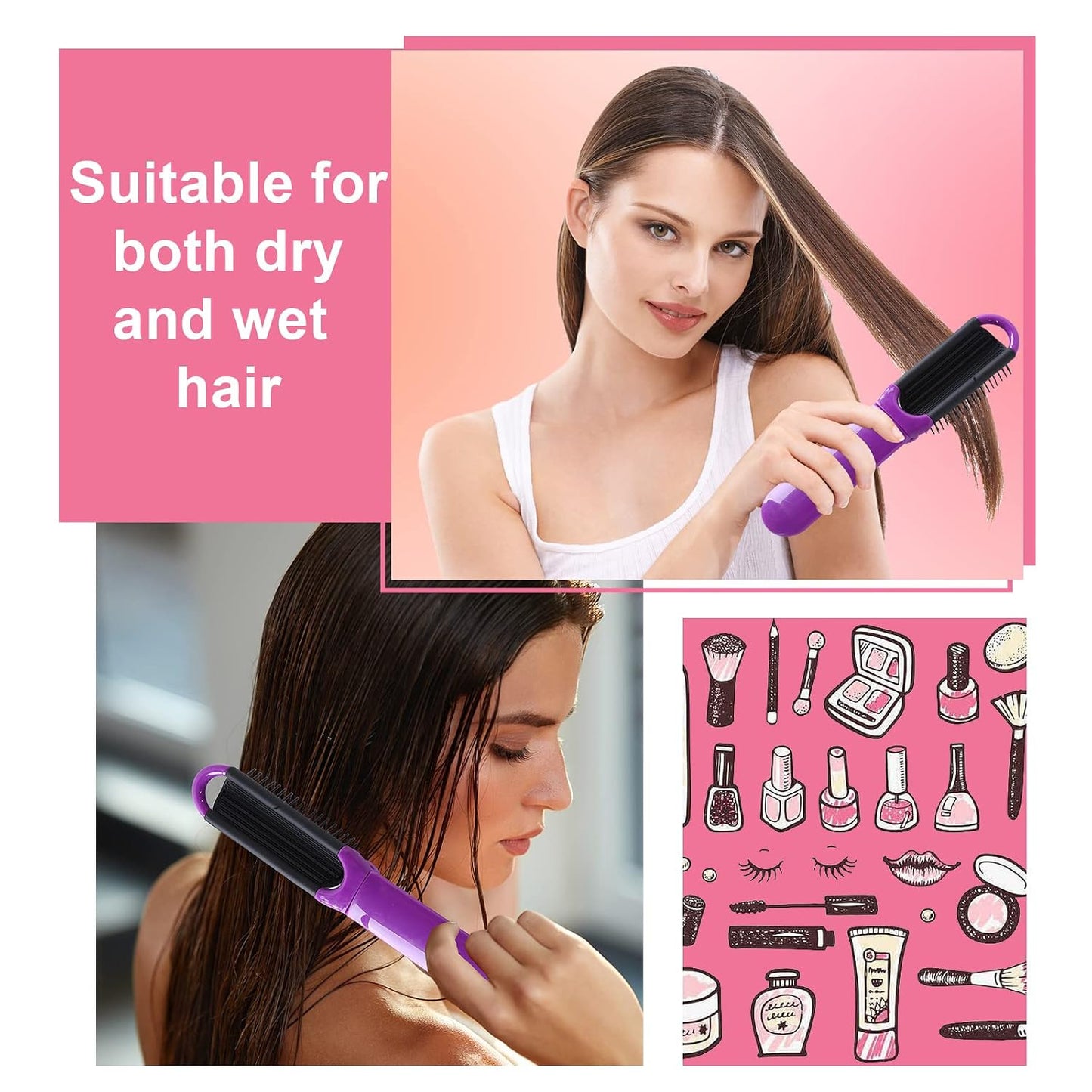 20 Pcs Foldable Travel Hair Brush with Mirror, Compact Portable Hairbrush Set