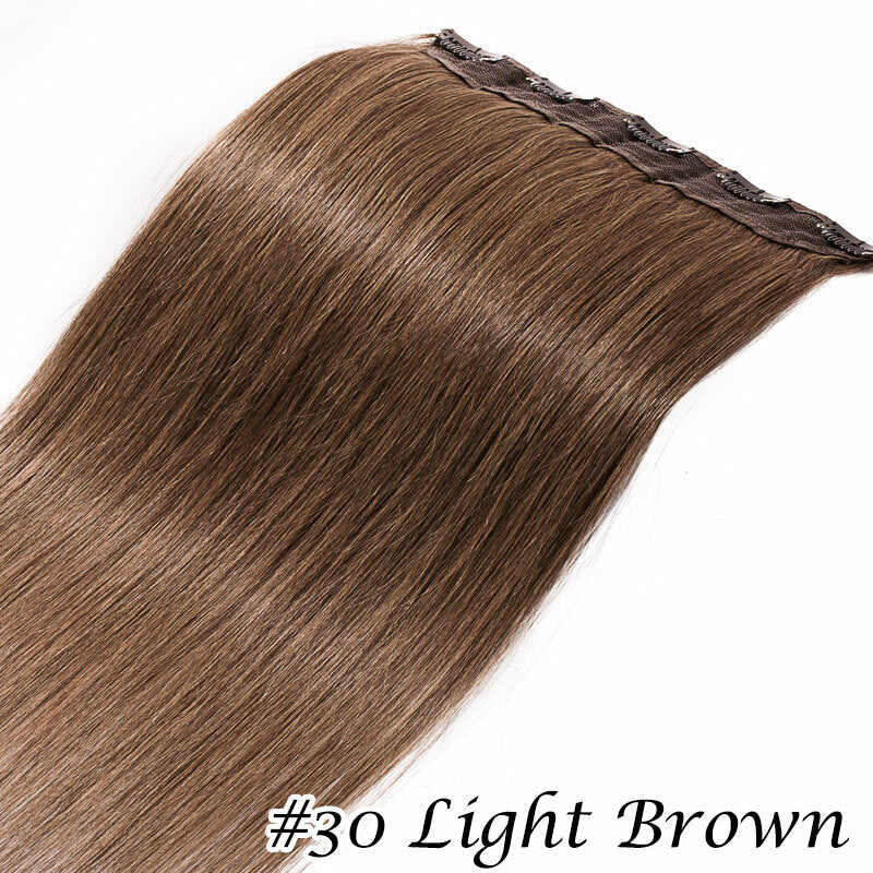 Remy Clip-In Human Hair Extensions Full Head Thick One Piece - Multiple Lengths & Colors