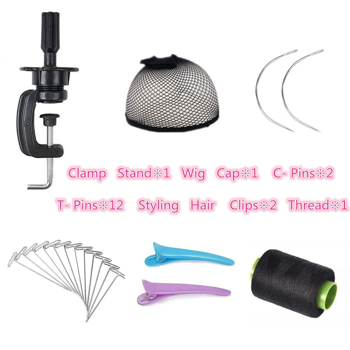 21-Inch Canvas Wig Head with Stand for Styling and Display