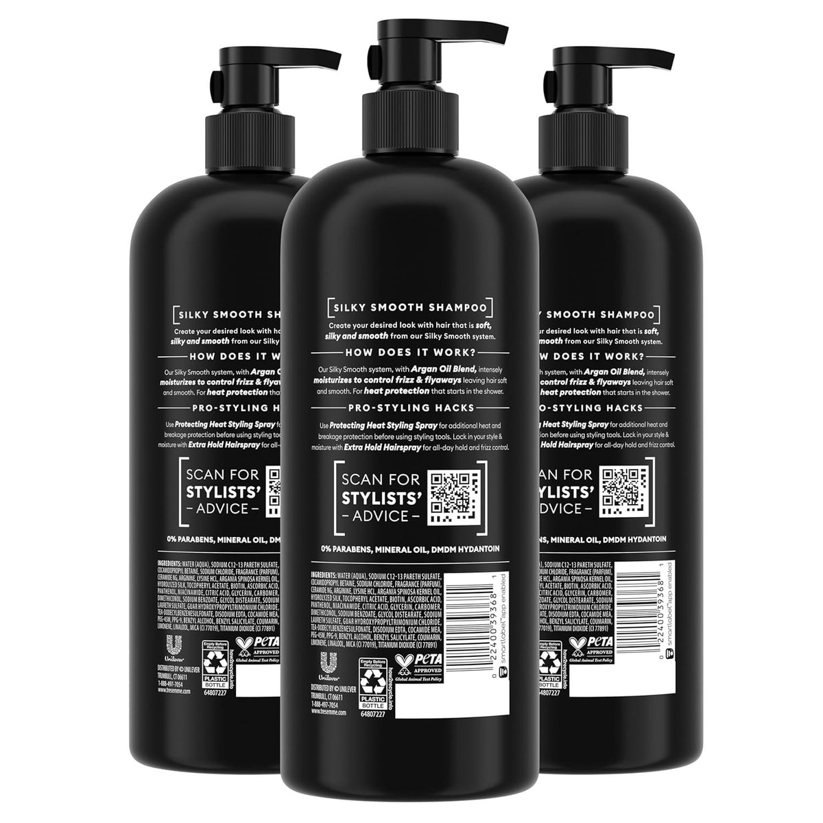 Anti-Frizz Moisturizing Shampoo with Argan Oil - 3 Bottles of 28 Fl Oz