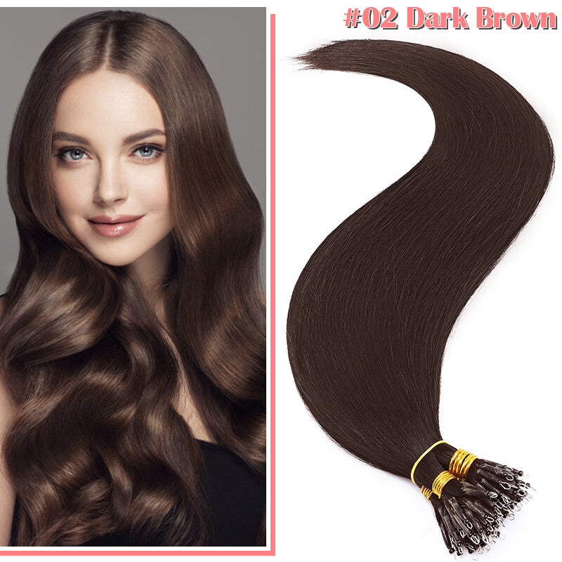 Nano Ring Hair Extensions Set - Real Remy Human Hair Full Head Thick 150g