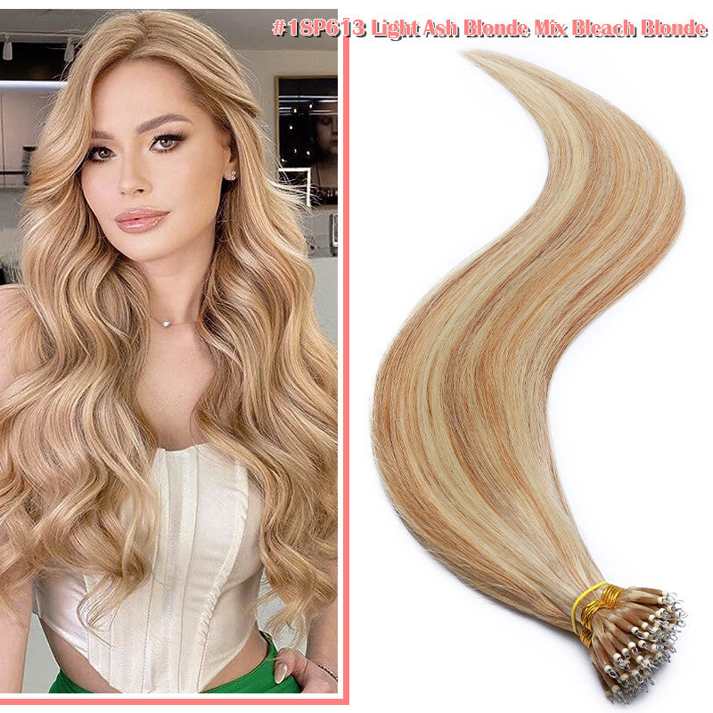 Nano Ring Hair Extensions Set - Real Remy Human Hair Full Head Thick 150g
