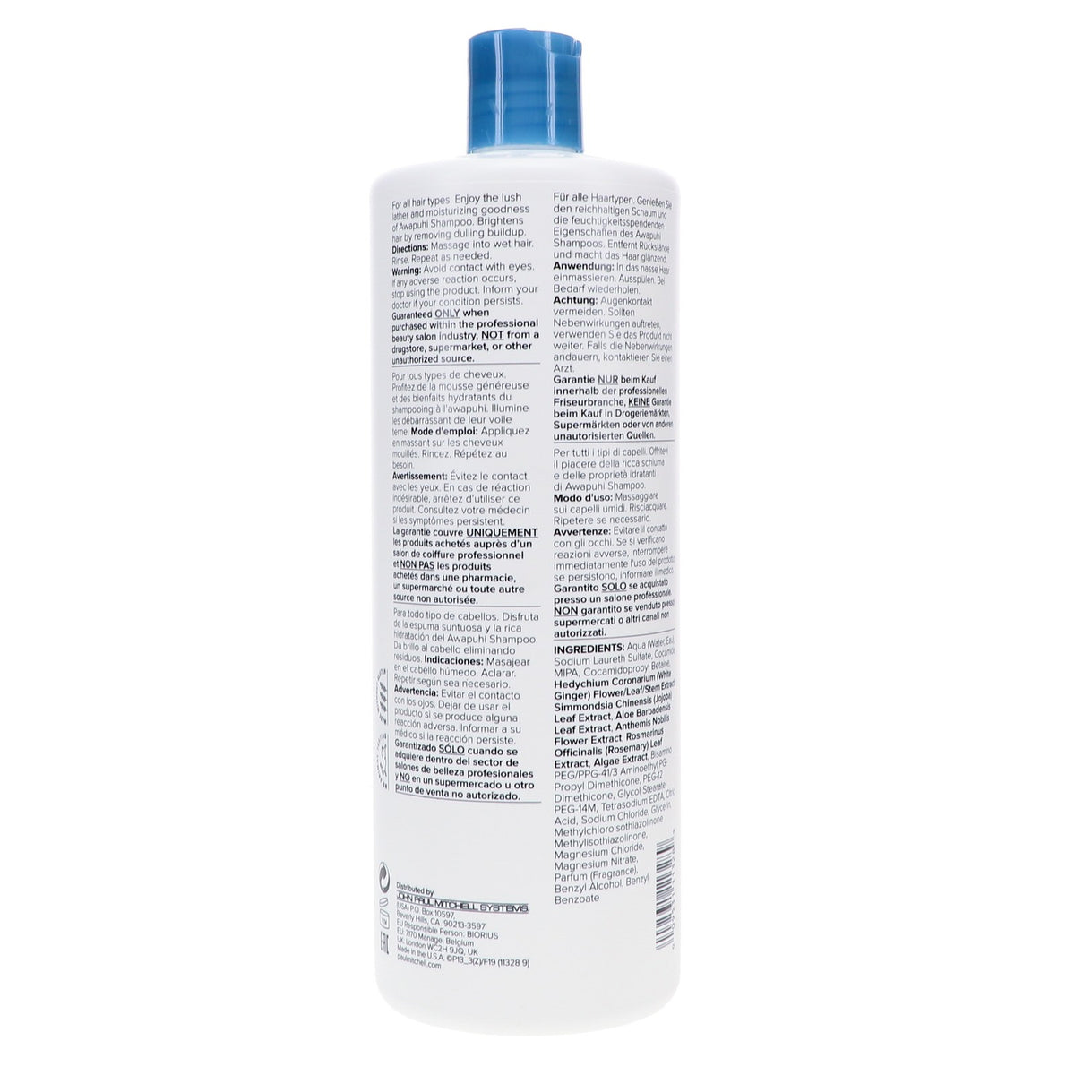 Moisturizing Hair Shampoo 33.8 oz with Awapuhi & Keratin for Damaged Hair