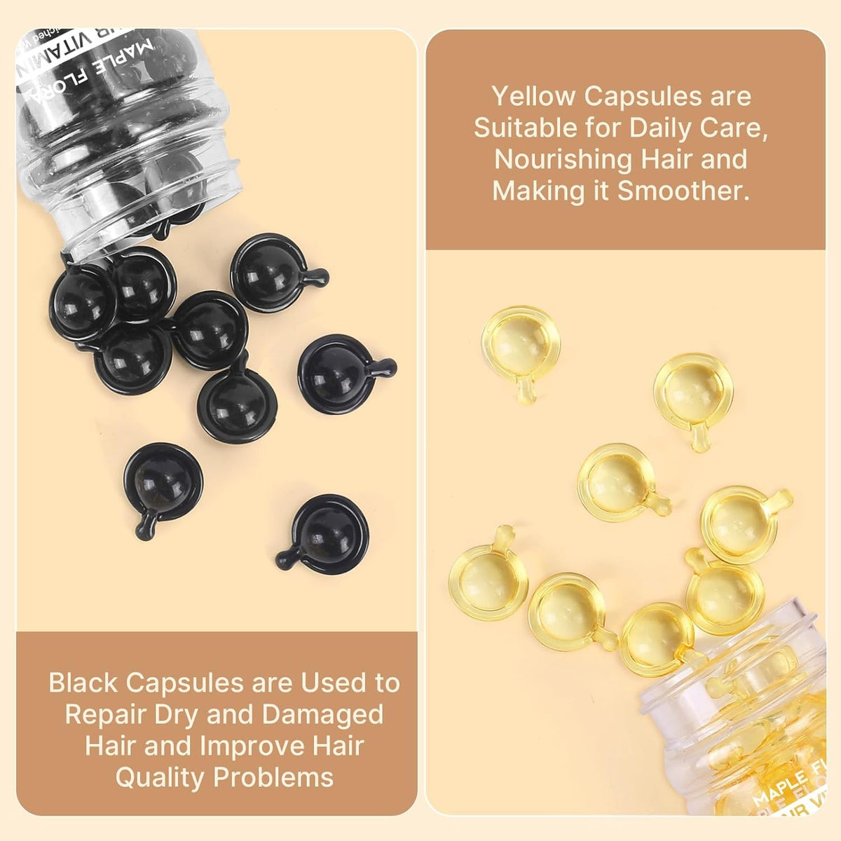 Hair Treatment Serum Capsules with Argan Macadamia Avocado Oils & Vitamins