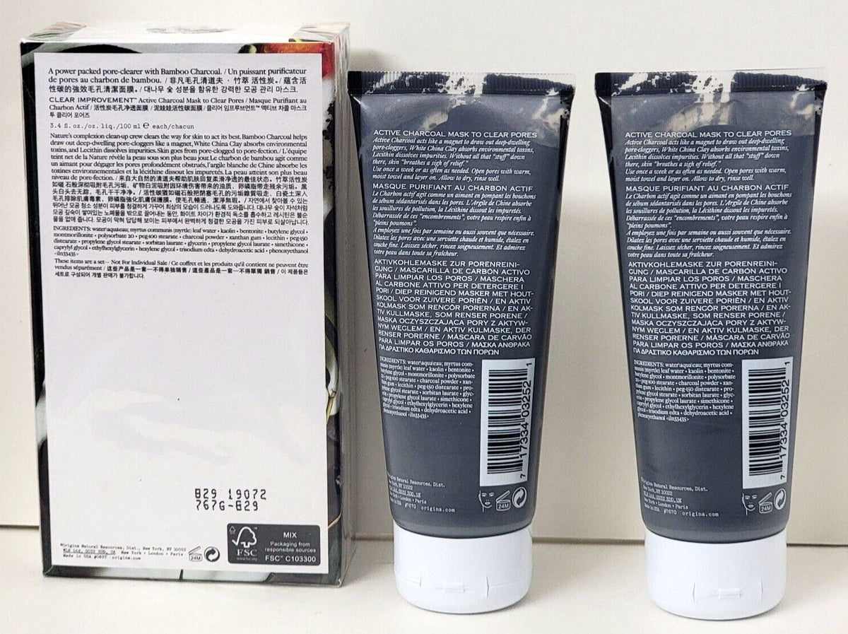 Charcoal Face Mask Pore Cleanser - 3.4 oz Duo Pack