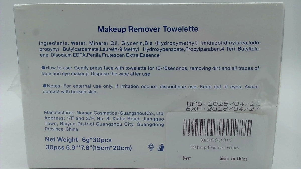 Travel Size Makeup Remover Wipes Ultra Soft Cleansing Towelettes