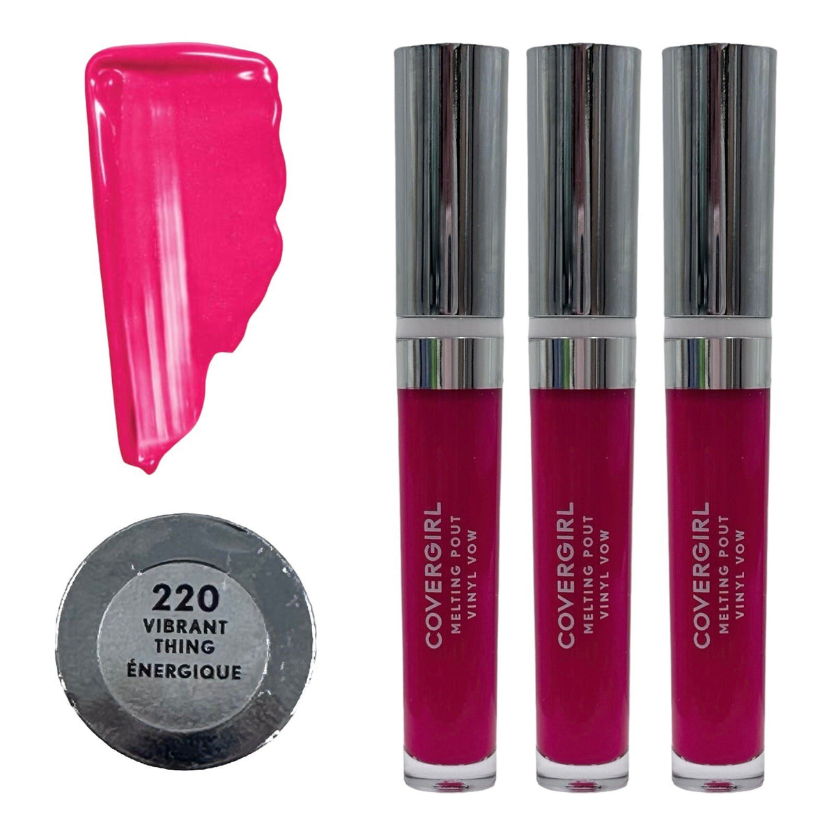 Covergirl Melting Pout Vinyl Vow Liquid Lipstick - Vibrant Pink 3 Pack