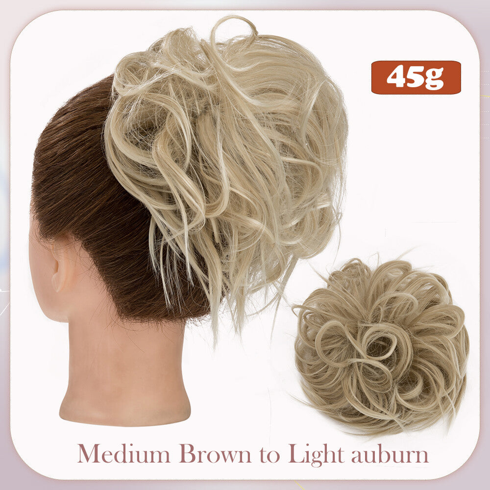Large Messy Bun Hair Extension Wrap - Thick, Natural Look, Adjustable Updo