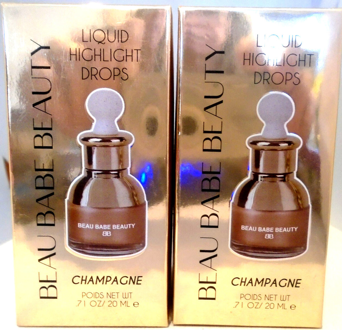 Liquid Highlighter Drops Champagne - 2 Pack, Flawless Glow Makeup