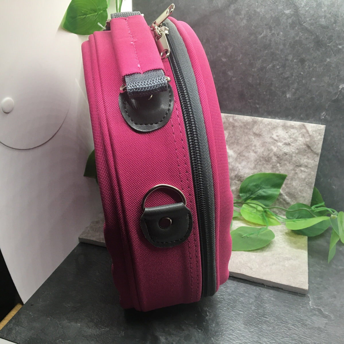 Pink Makeup Case with Handle and Straps - Travel Vanity Organizer
