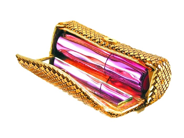Metal Mesh Lipstick Case with Mirror - Fits 8.5cm Round Lipsticks, Unbranded