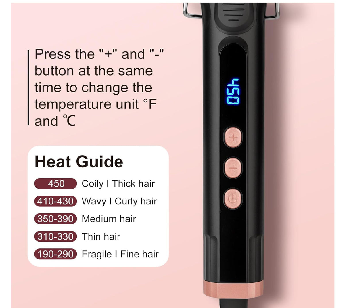 Ceramic Barrel Curling Iron Wand - 1 Inch Professional Hair Curler with Adjustable Heat