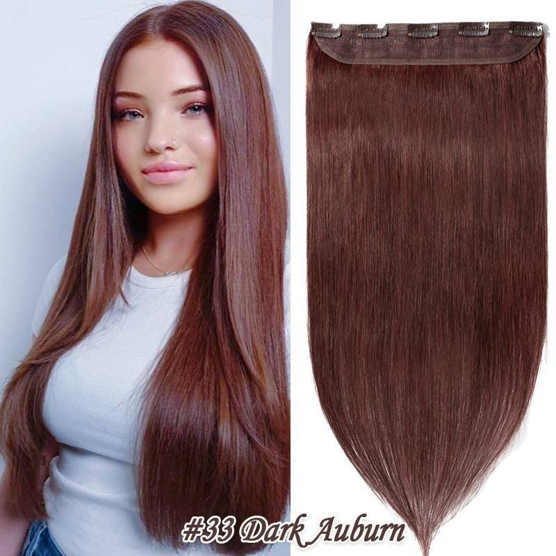 Remy Clip-In Hair Extensions Full Head Set - 16-24 Inch Human Hair