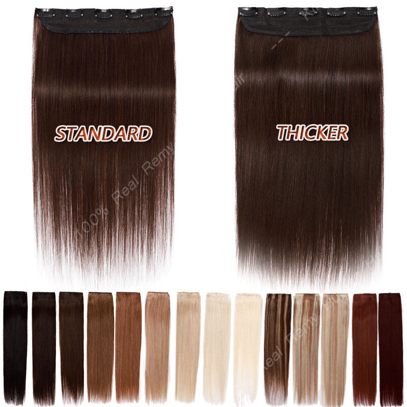 Remy Human Hair Clip-In Extensions 3/4 Full Head - Multiple Colors & Lengths