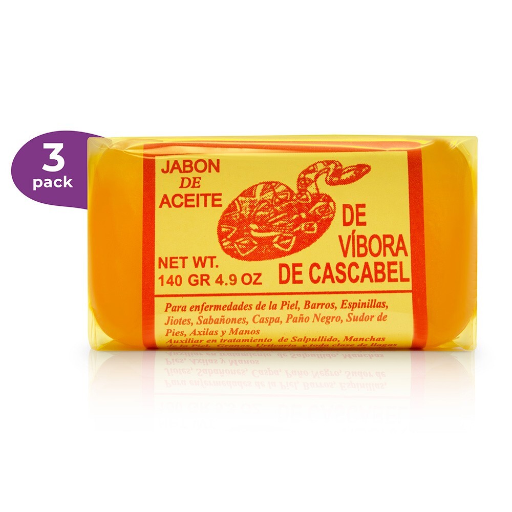 Vibora de Cascabel Oil Soap Bars for Skin Care and Acne Relief - 3 Pack