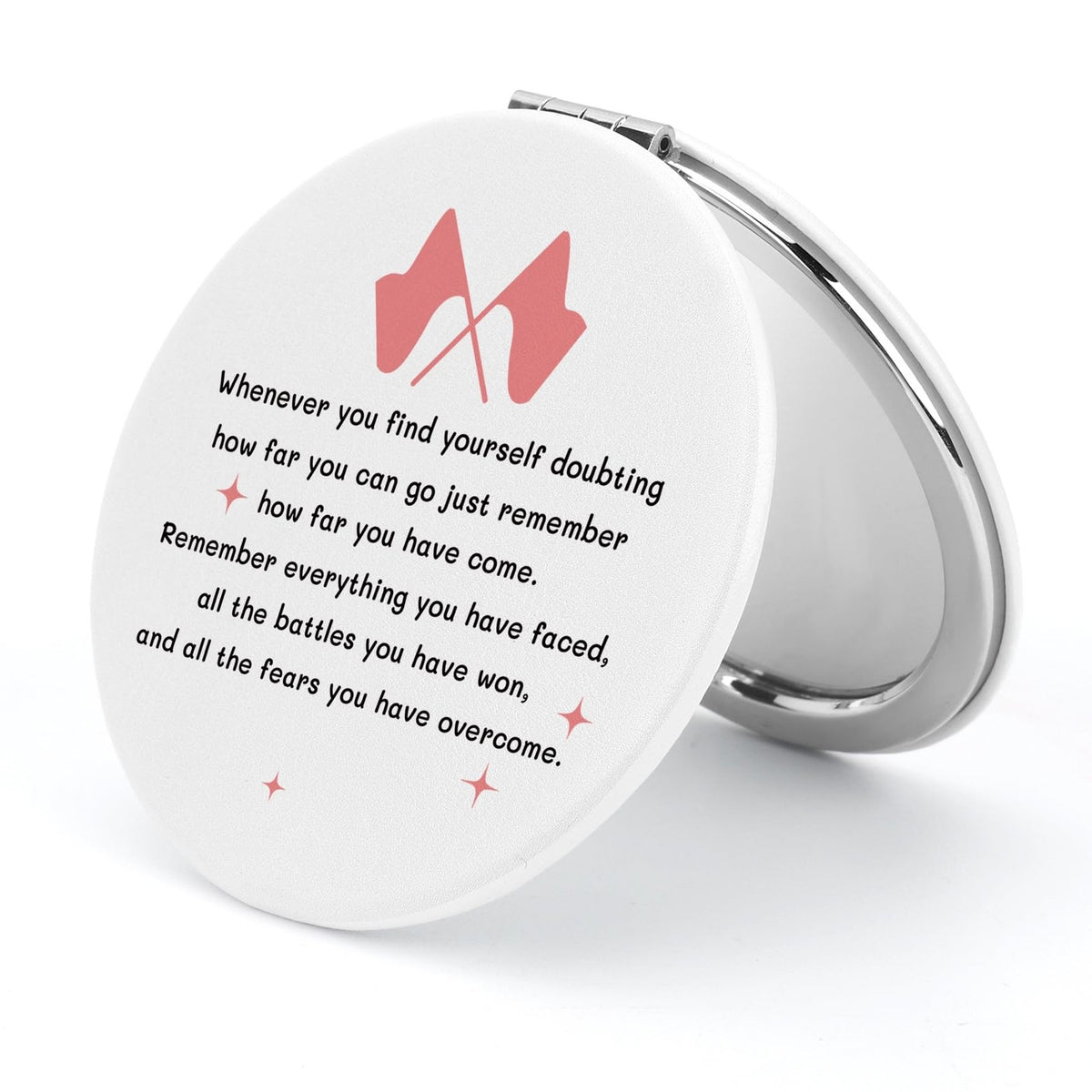 Color Guard Compact Makeup Mirror with 2X Magnification - Inspirational Gift for Women & Teens