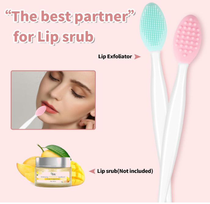 3-Piece Facial Cleansing Brush and Lip Scrub Set Silicone Face & Lip Brush