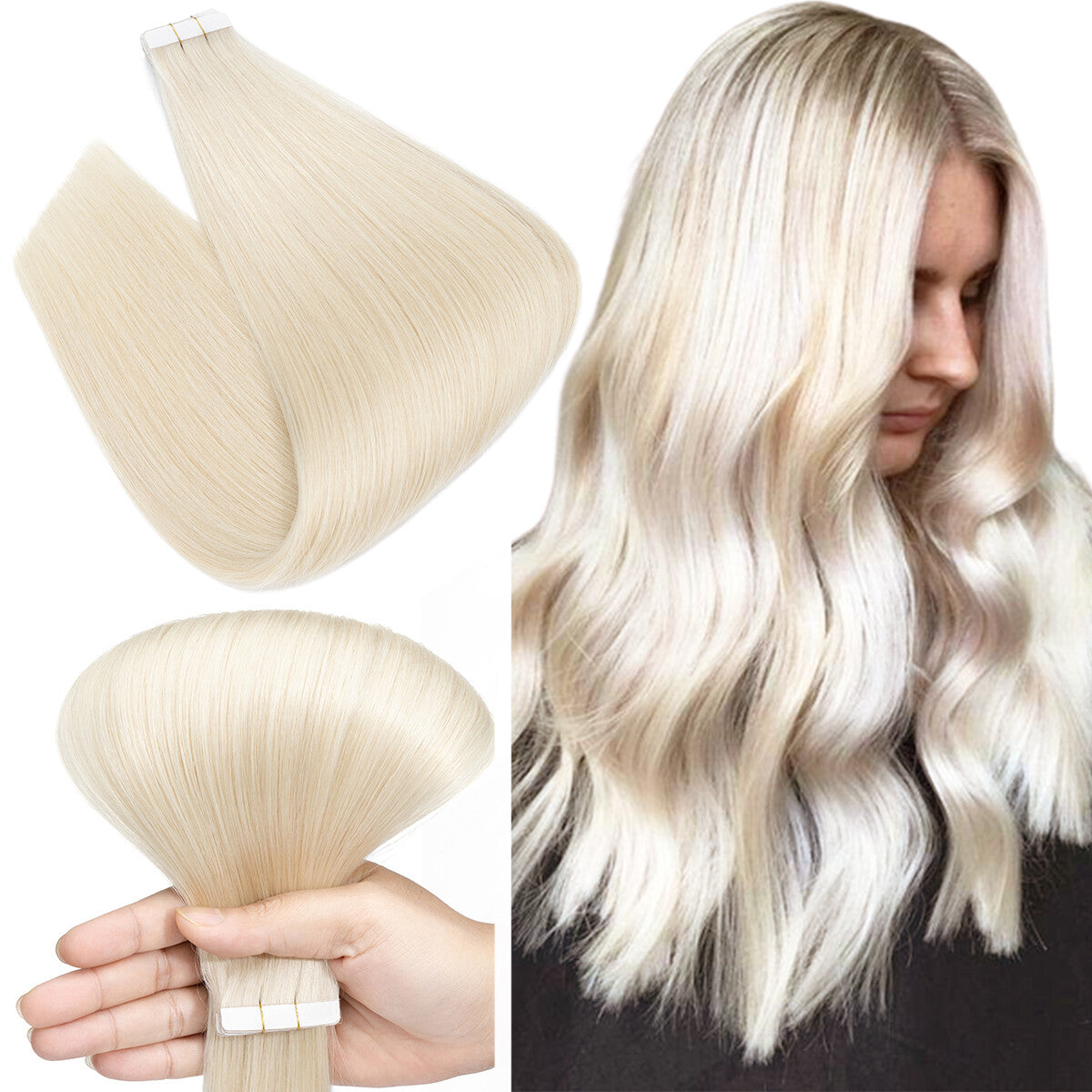 Remy Human Hair Tape-In Extensions Full Head 200g - Multiple Colors & Lengths