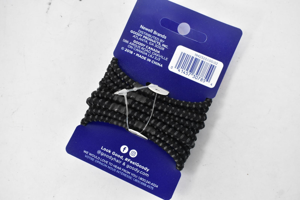 Goody Non Slip Womens Elastic Hair Ties Black 30 Total Slideproof