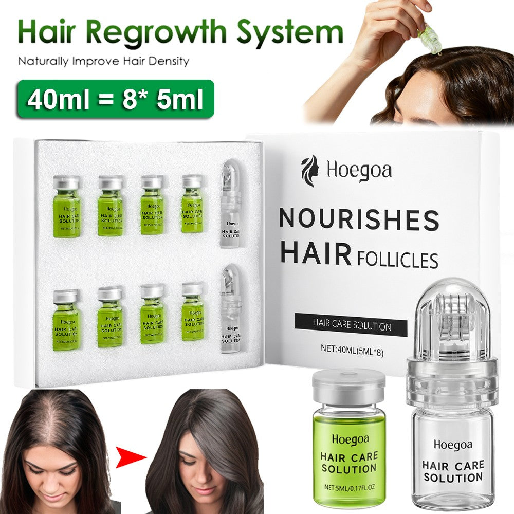 Hair Growth Serum & Roller Kit - 8pc Scalp Nourishing Set