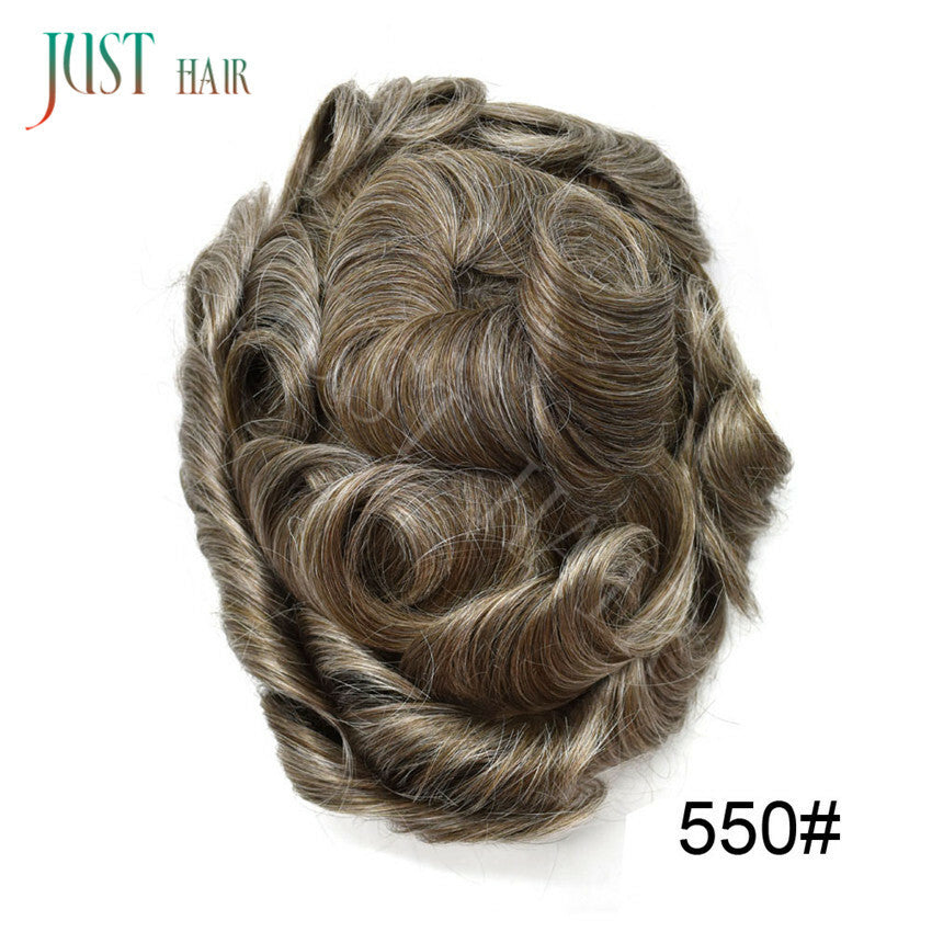 Men's Human Hair Toupee Replacement System - Ultra Thin Skin Hairpiece