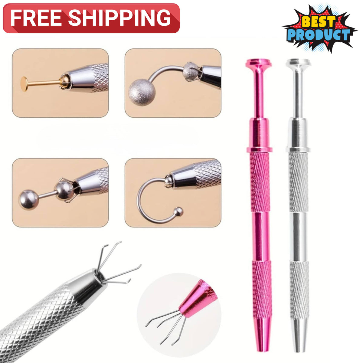Jewelry Bead & Gem Claw Picker Tool - Precision Tweezer Clamp
