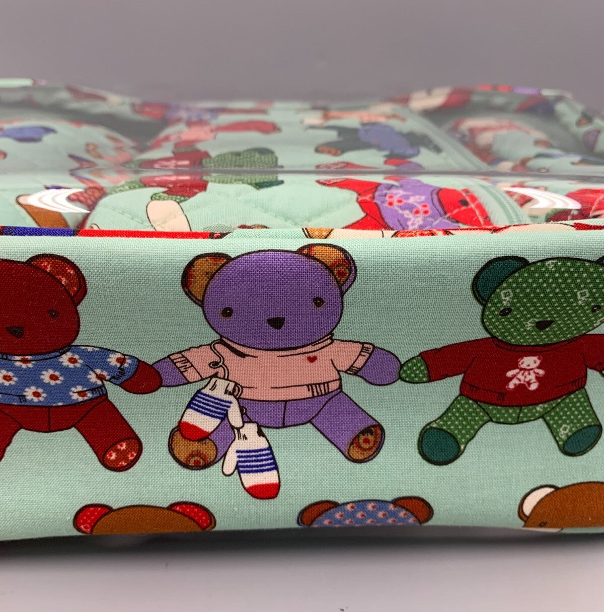 Vera Bradley Toasty Teddies 4-Piece Cosmetic Makeup Bag Set - Green