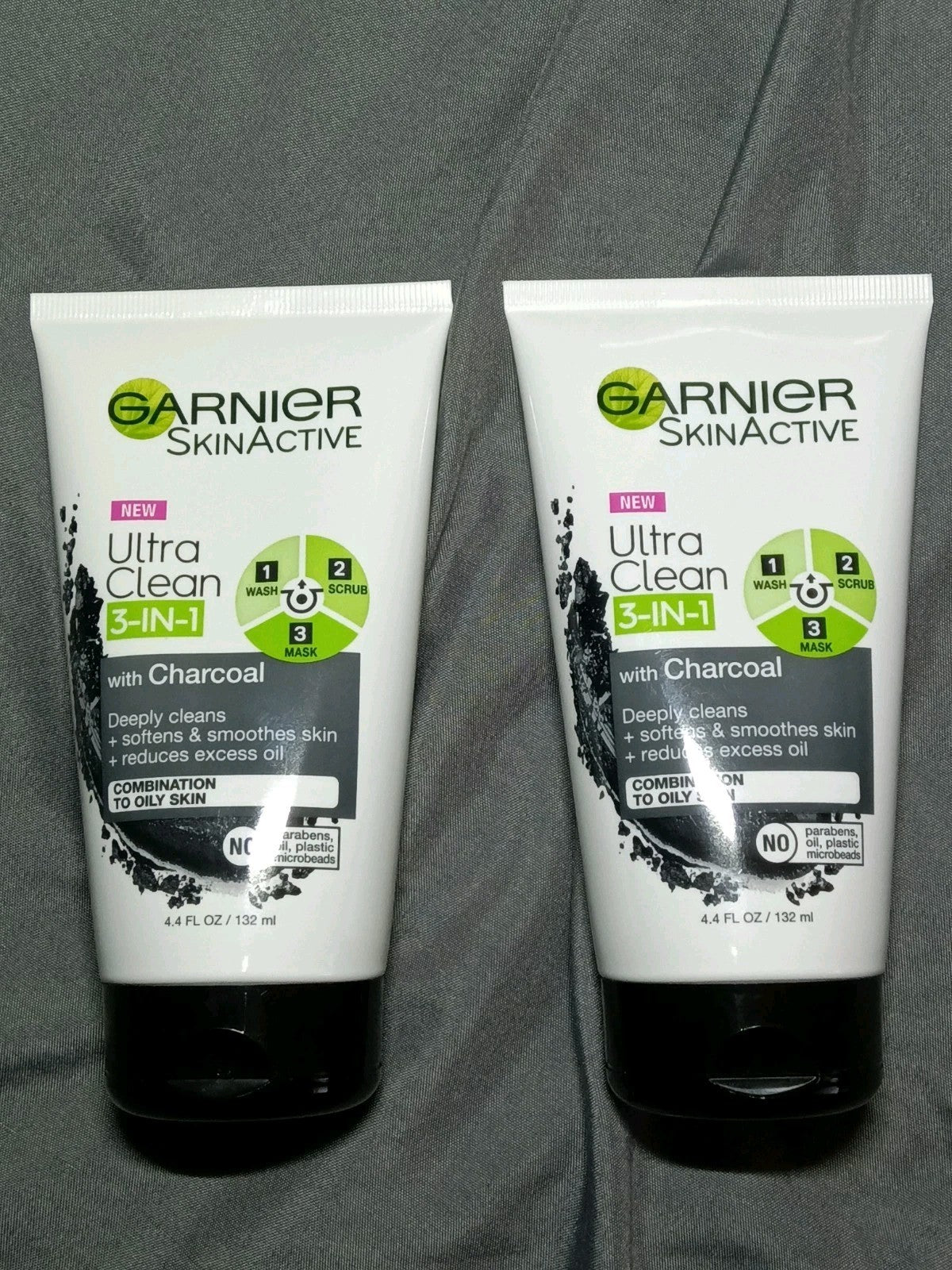 Charcoal Face Wash Scrub & Mask - 2 Pack, 4.4oz