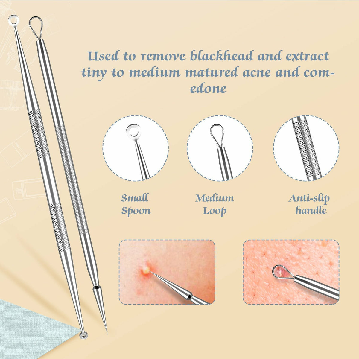6-in-1 Blackhead Remover Kit for Face Acne Pimple Comedone Extraction Tools