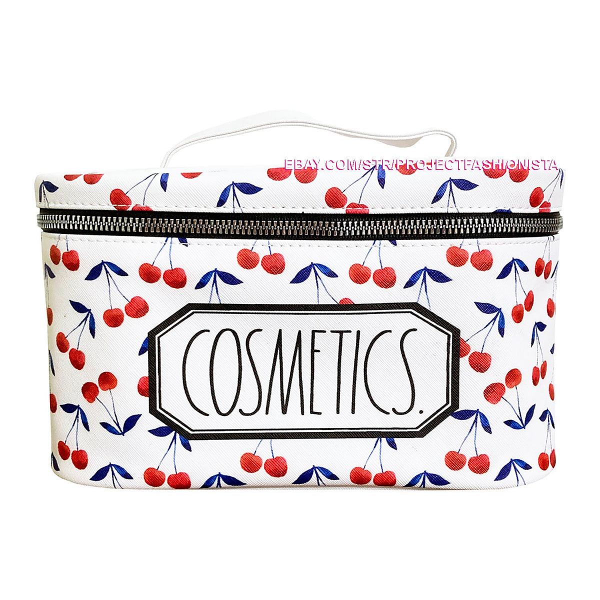 Large Makeup & Travel Cosmetic Train Case with Cherry Design