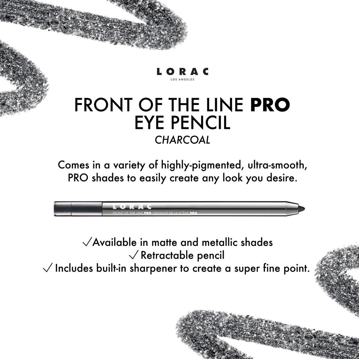 Waterproof Eyeliner Pencil - Long-Lasting, Smudge-Resistant, Charcoal