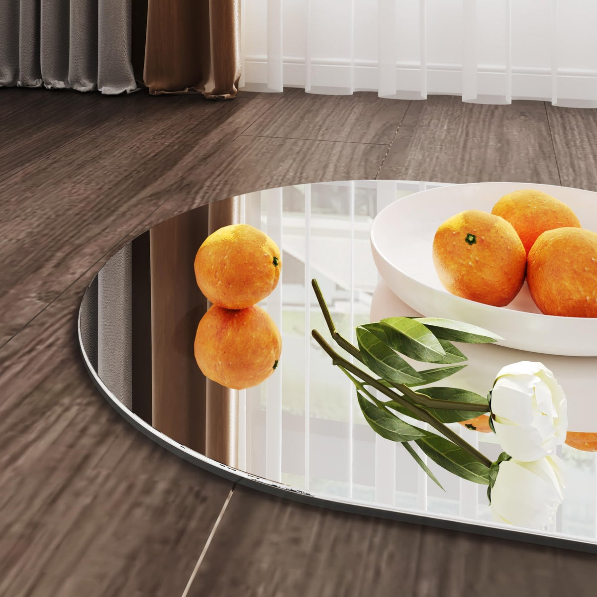22x30 Frameless Arched Bathroom Wall Mirror - Modern Decorative Mirror