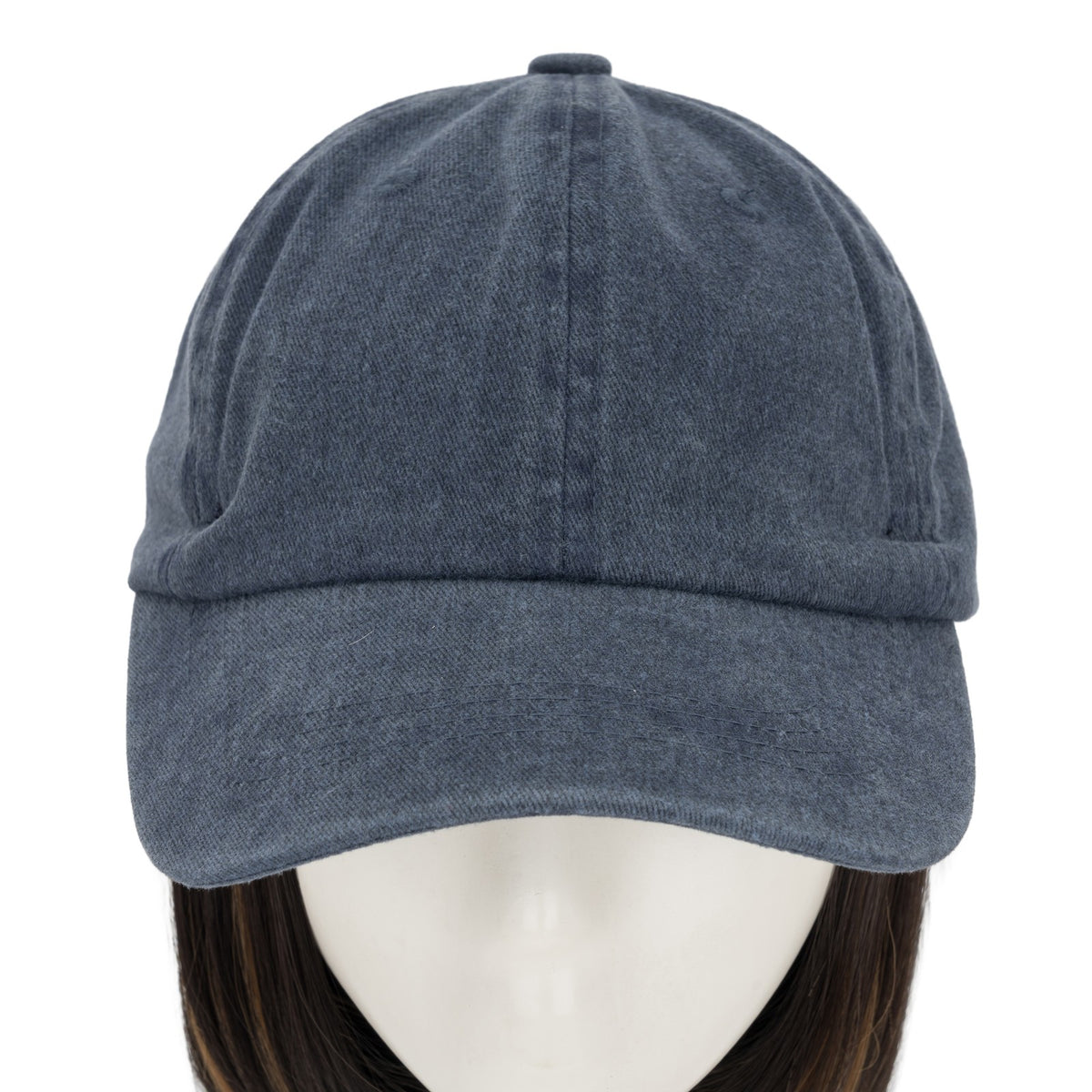 8-Inch Curly Baseball Cap with Synthetic Ponytail Hair Extensions - Natural Look