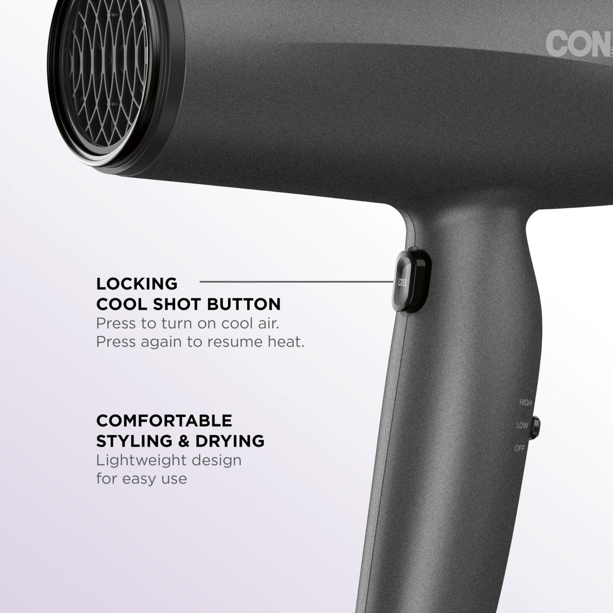 Conair Radiance Boost Hair Dryer with Nano-Quartz Technology, Diffuser & Concentrator