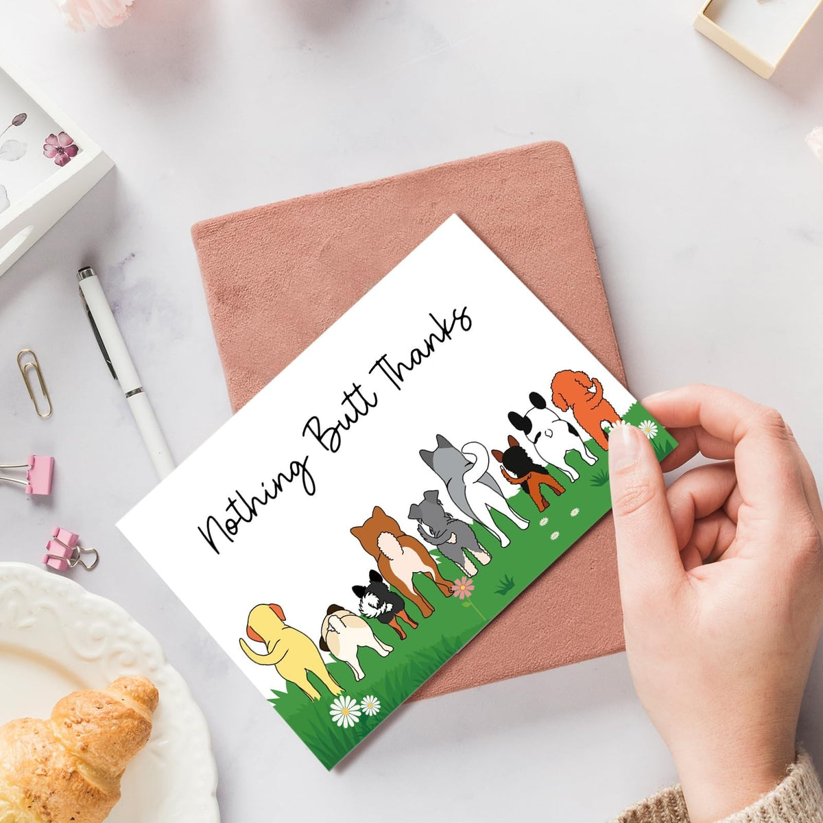 Funny Dog Thank You Card for Dog Owners - Cute Appreciation Card with Doggy Butt Humor