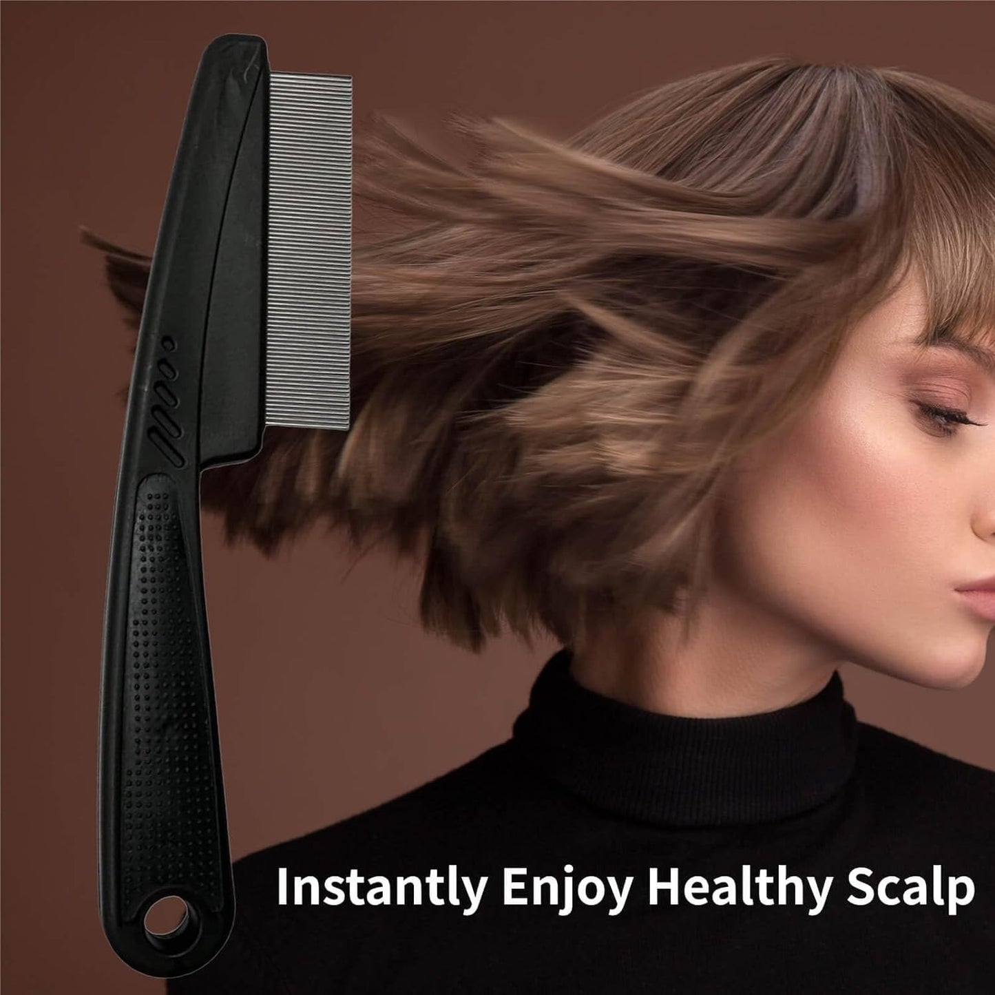 Stainless Steel Fine Tooth Dandruff Comb for Kids and Adults - Hair Scalp Care