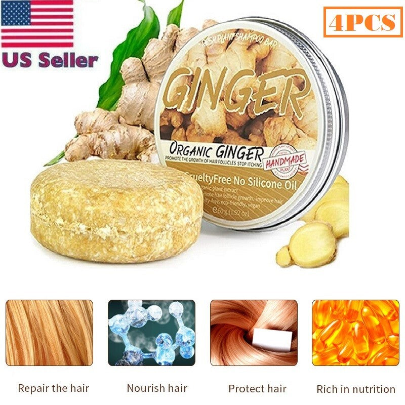 Ginger Hair Growth Shampoo Bar Rosemary Oil Hair Loss Treatment Natural Hair Care